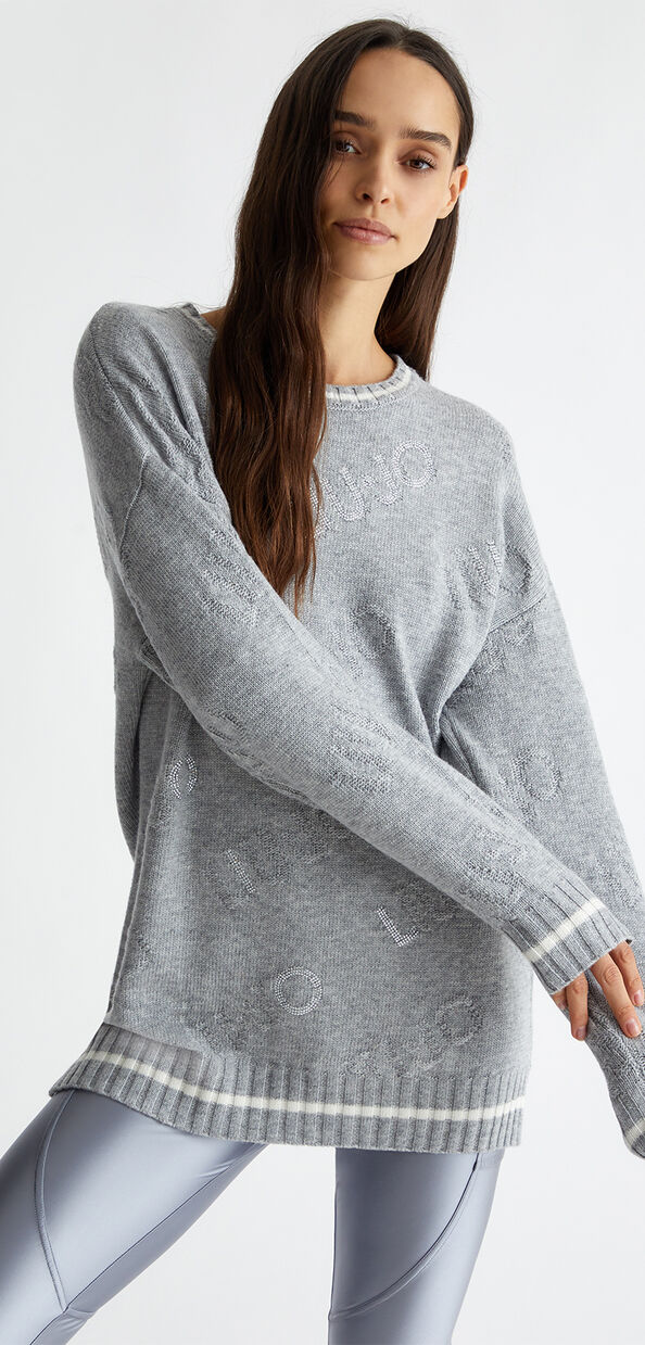 Liu Jo Maglia in misto lana con logo